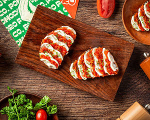 Sour Cream And Tomato Chilli Jam Bruschetta