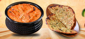 Aloo Masala Amritsari Kulcha With Soya Chaap Makhani