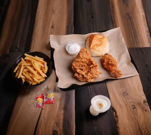 Mini meal - fried chicken [2 pieces]+1 bun+1 mayo+1 ketchup
