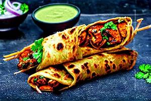 Paneer tikka roll