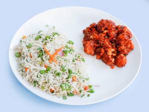 Veg fried rice with gobi manchurian [250 ml]
