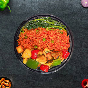 Kimchi Fried Rice + Chicken Spicy Red Pepper