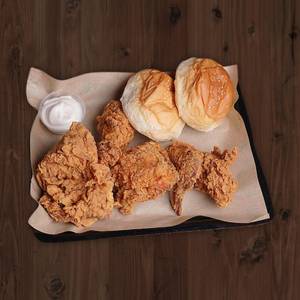 Hungry meal - fried chicken [4 pieces]+2 bun+2 mayo+2 ketchup