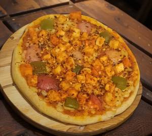 Chicken nuggets cheese pizza