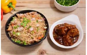 Chicken chilli [8 pieces] + fried rice [full]