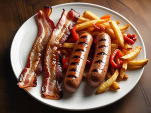 Pork Sausages With Bacon N Cheese