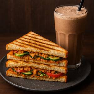 Special Tandoori Grilled Sandwich With Chocolate Cold Coffee (Special Combo)
