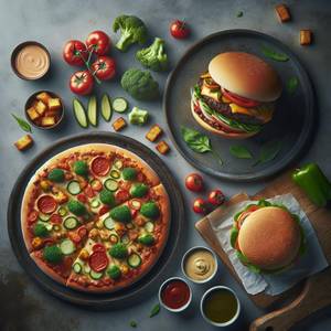 Veg Loaded Pizza+ Premium Burger                           