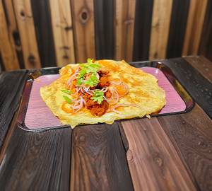 Egg with double chicken roll