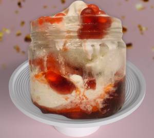 Strawberry boba sundae