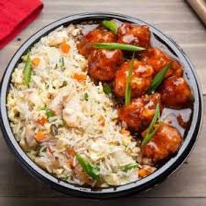 Fry rice + manchurian paneer/ veg