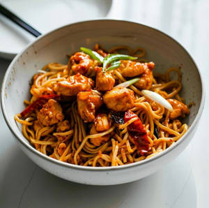 Chicken 65(4pcs) + Chili Garlic Noodles (veg)