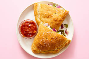 Onion cheese calzone