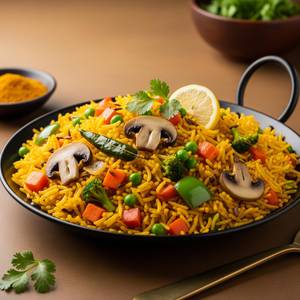 Mushroom Veg Tawa Pulao