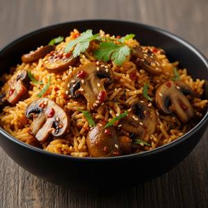 Schezwan Mushroom Tawa Pulao
