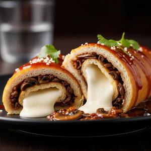 Schezwan Mushroom Mozzarella Veg Roll