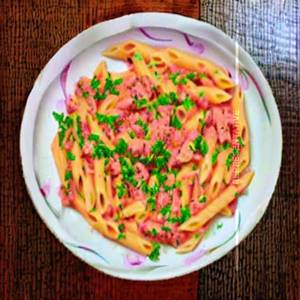 Pink flamingo pasta (non-veg)
