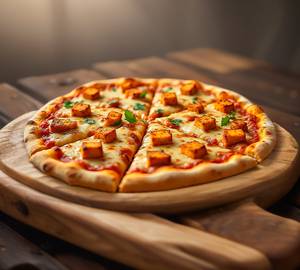 Cheese paneer tandoori pizza