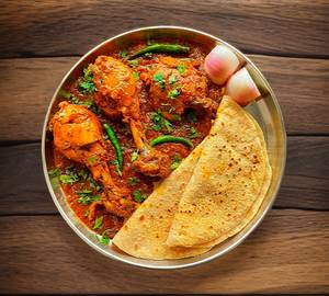 3 roti + chicken curry