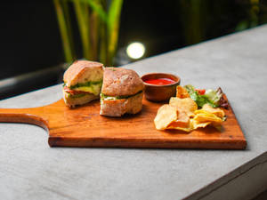 Pesto Caprese Ciabatta Sandwich