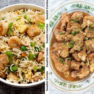 Mixed Fried Rice With Butter Garlic Chicken