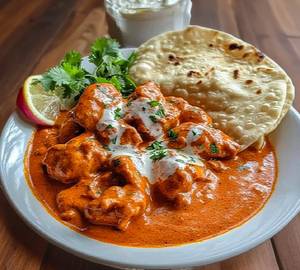 10 Pc's Roti With Large Spicy Red Chicken Curry