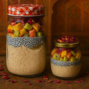 Fresh Fruits Overnight Oats [Glass Jar] [100% Pure Honey]