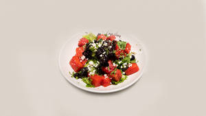 Watermelon & Miscellaneous Lettuce Salad