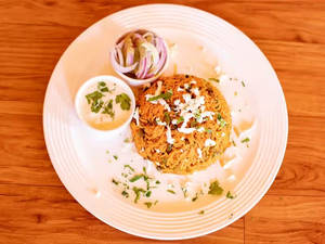Mushroom Cheese Biryani [With Raita]