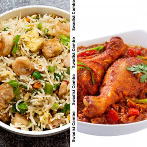 Mixed Fried Rice With Chicken Handi