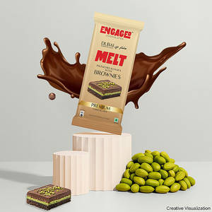 Dubai Pistachio Kunafa Chocolate Bar With Brownie