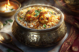 Andhra Avakaya Chicken Bone Biryani