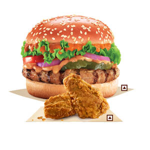 Grill Chicken Whopper Deluxe +Chicken Fried Wings(2pcs),