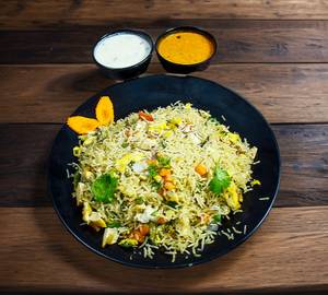 Veg Biryani with Raita..