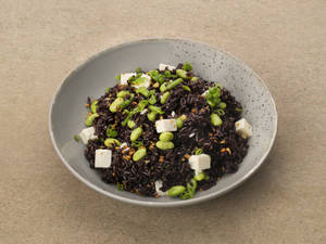 Edamame Garlic Fried Black Rice Veg