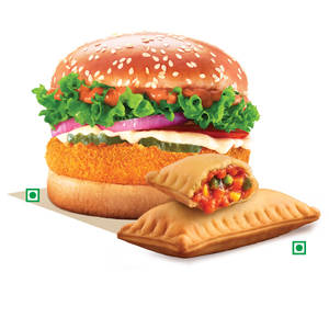 Veg Whopper Deluxe + Pizza Puff.