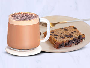 Tall Signature Hot Chocolate with Banana Chocolate Loaf Cake
