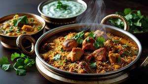 Chicken Tikka Handi Biryani With[Raita+Gravy]