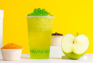 Greenapple Cooler With Boba