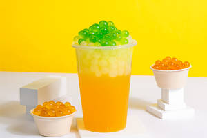 Passion Fruit Iced Boba Tea
