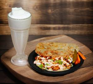 Parota Plate Shawarma With Malabar Karikkin Shake.