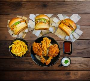 Meals3 (3 chicken burger+ 3leg+ large fries)