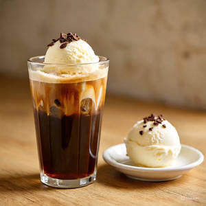 Cold coffee with ice cream