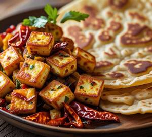 Paneer Chilli Dry(Half) + Laccha Paratha -2 Pcs