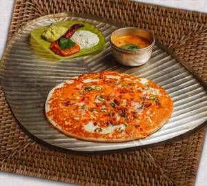 Small size dosa with chicken curry