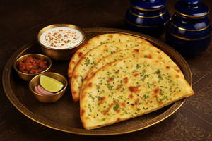 Aloo Pyaaz Parantha (2 Pcs) with Curd & Pickle