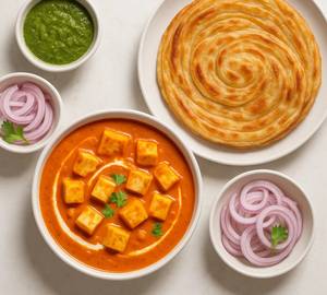 2 Laccha Paratha + Paneer Butter Masala