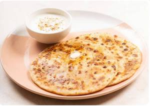 2  Ghee Amritsari Aloo Paratha  With Plain Curd ( 250 Ml )