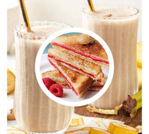 Bread Jam and Banana Milkshake