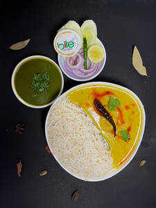 Kadhi Chawal With Jeera Aloo